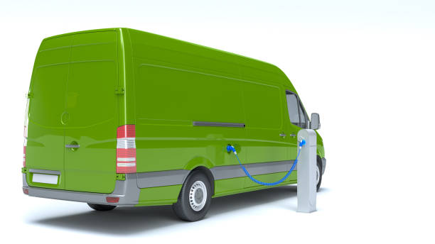 istock Electric van at charging station green 1363838673