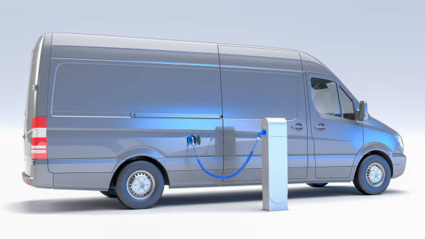 istock Electric van at charging station gray 1363838693