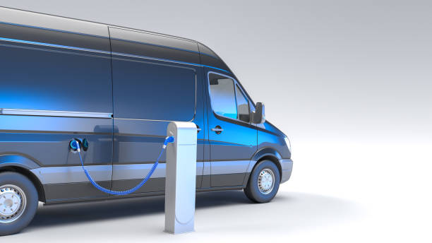 istock Electric van at charging station gray 1363838813