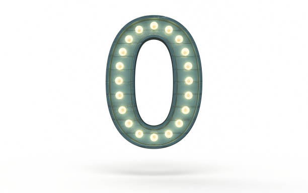 istock Number Zero decorated with light bulb covered with green wood 1363839822