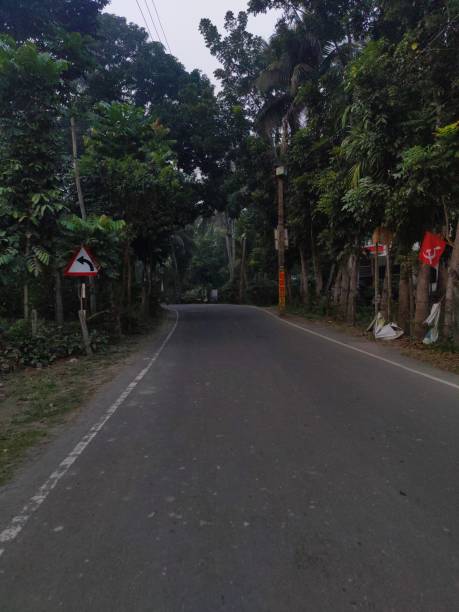 istock A Village road made with pitch captured on evening 1363842254