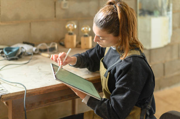 istock Woman drawing sketches on tablet 1363843508