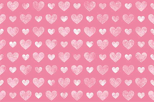 Pink background with grunge hearts