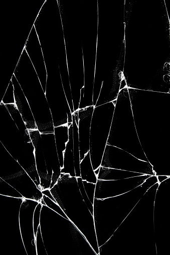 Broken glass texture. Abstract of cracked screen Smartphone from shock
