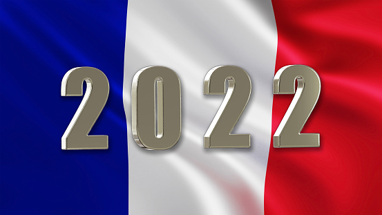 Large Silver Design 2022 with a French Flag Background