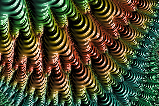 High resolution fractal, which colorful patterns remind those of roots emerging from the ground.
