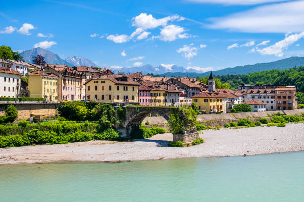 istock Belluno, Old Bridge & Porgo Piave (Veneto, Italy) 1363848704