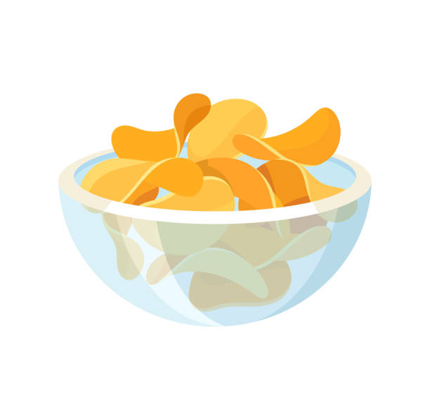 ilustrações de stock, clip art, desenhos animados e ícones de natural chips concept - baked potato