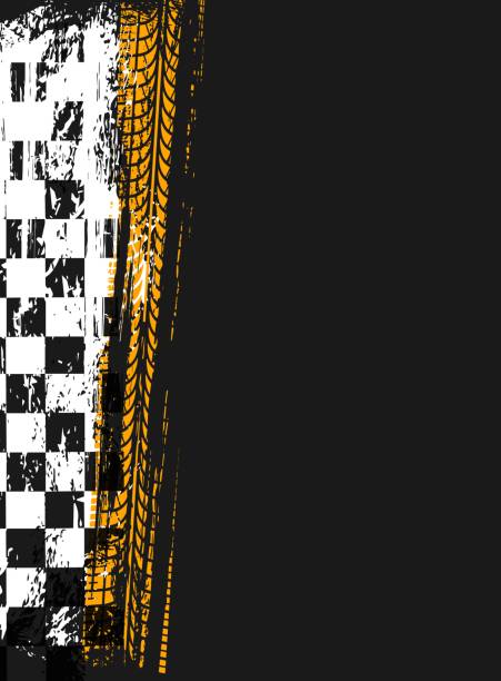 tło sportów rajdowych, flaga w szachownicę wyścigów grunge - checkered flag auto racing flag sports race stock illustrations