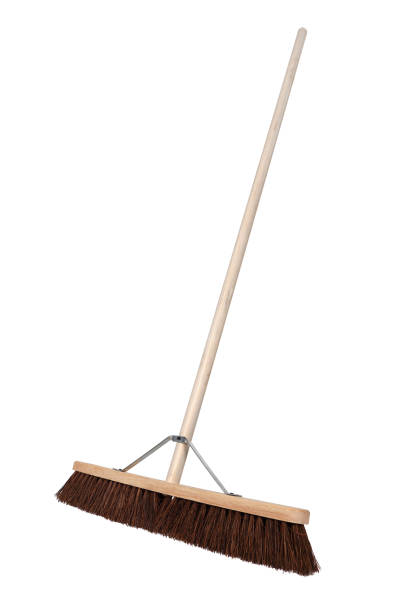 istock Side view of a yard broom on white background 1363852331