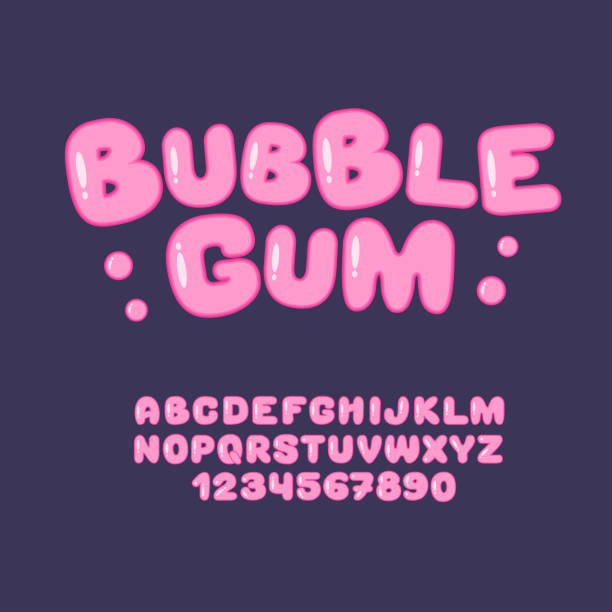 バブルガム甘いアルファベット。 - chewing gum点のイラスト素材／クリップアート素材／マンガ素材／アイコン素材