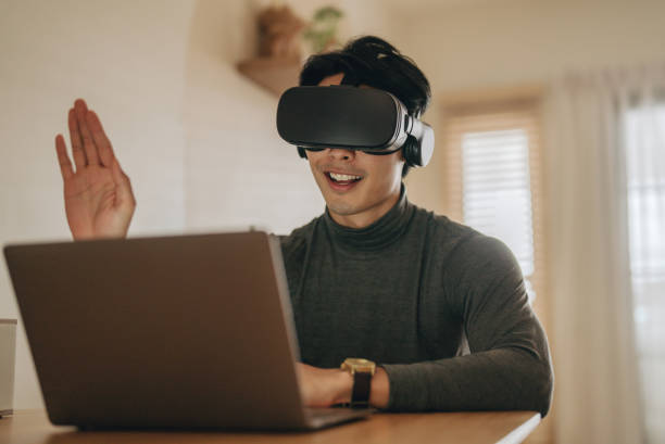 istock The Metaverse : Young man meeting with Virtual Reality at Home. 1363855089