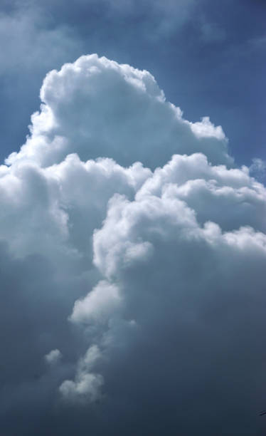 istock Gathering heavy and dramatic storm clouds expected to pour any minute in deep blue summer sky. 1363857235