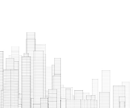 City sketch digital drawing