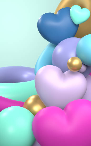 istock Abstract Valentine's Day Background with Colorful Hearts 1363859890