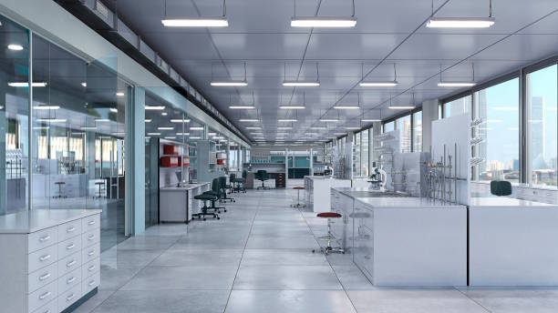 istock Laboratory interior with lab equipment. 3d illustration 1363859944