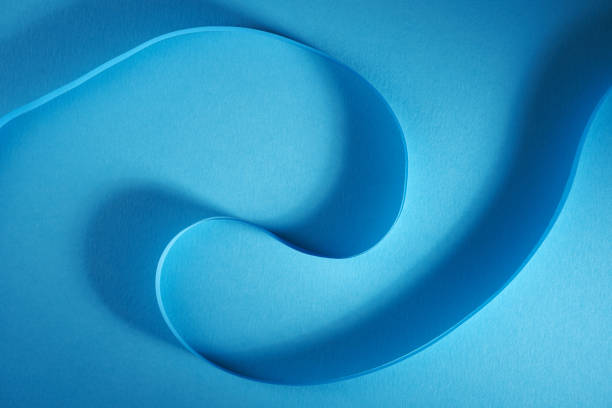 istock blue color strip wave paper. Abstract texture blue background 1363860094