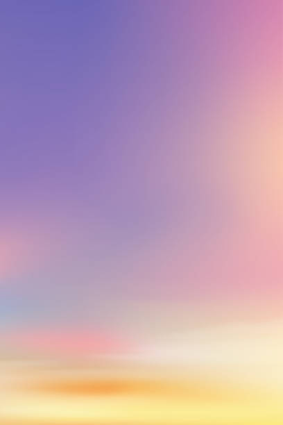 ilustrações de stock, clip art, desenhos animados e ícones de gorgeous sunset twilight with clear sky in pink, purple,blue sky,vertical dramatic dusk sky landscape in evening,vector natural banner of sunrise or sunlight for four seasons background - agriculture beauty in nature flower clear sky