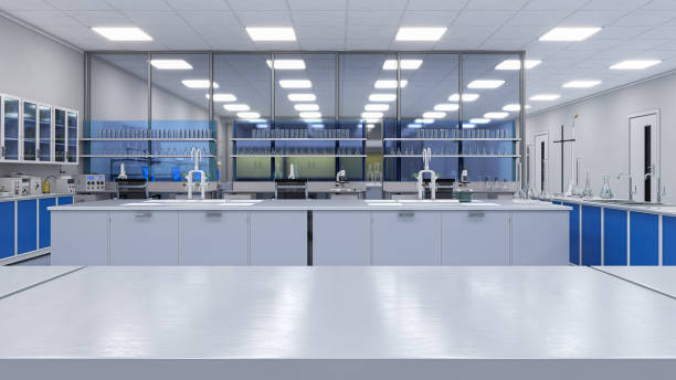 istock Laboratory interior with lab equipment. 3d illustration 1363860365