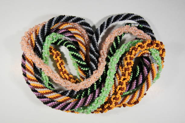 istock Handmade pearl necklace crocheted from beads 1363862443