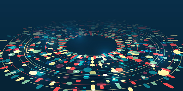 Data Sorting Process Big Data Stream Futuristic Infographics File ...
