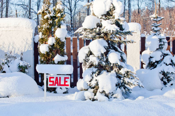 istock sale sign in winter with snow 1363864699