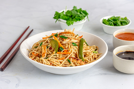 Chicken Chow Mein, Chicken Noodles, Asian Food Photography