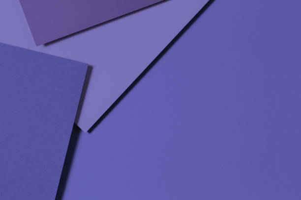 istock Abstract paper geometry composition background. Blue, purple, very peri colors. Top view, copy space 1363871177
