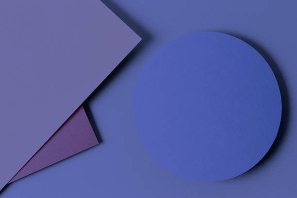 istock Abstract monochrome creative paper texture background. Minimal geometric shapes and lines in purple color. Very peri color of 2022 year 1363871229