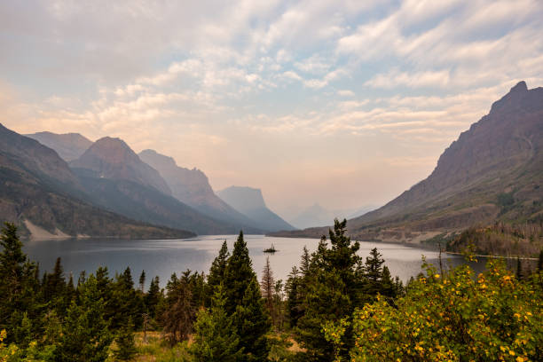 istock Wild Goose Island With Whispy Clouds Above 1363872371
