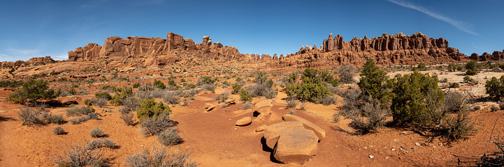 Panorama of Formations On the Tower Arch Trail in Arches National Park