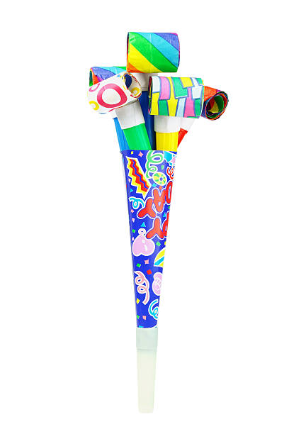 istock Multicolor party blowers and horn 136387436