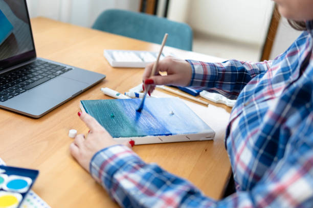 istock Hobby painting at home 1363875089