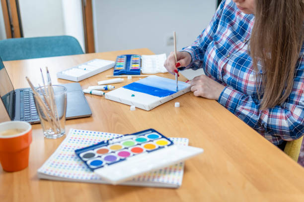 istock Hobby painting at home 1363875125