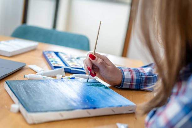 istock Hobby painting at home 1363875428