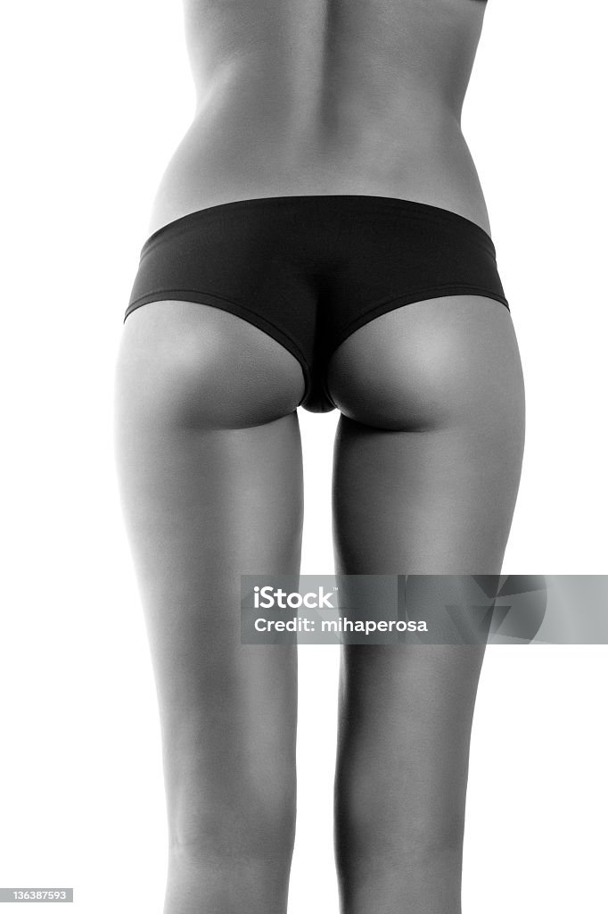 Woman With Perfect Shape, Beautiful Buttocks On White Background Woman With Perfect Shape, Beautiful Buttocks On White Background. Adult Stock Photo