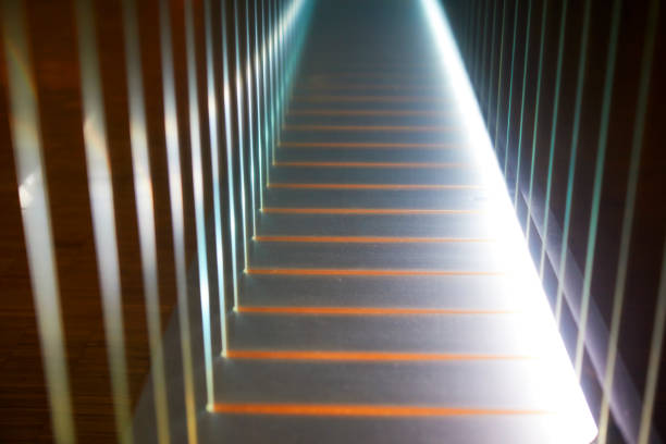 Abtract and futuristic corridor with lights and shadows.
