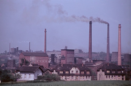 Nuremberg, Franconia, Bavaria, Germany, 1959. Industrial area near Nuremberg.