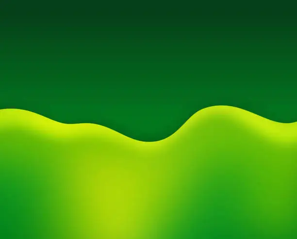 Vector illustration of Green Wave Spring Abstract Background