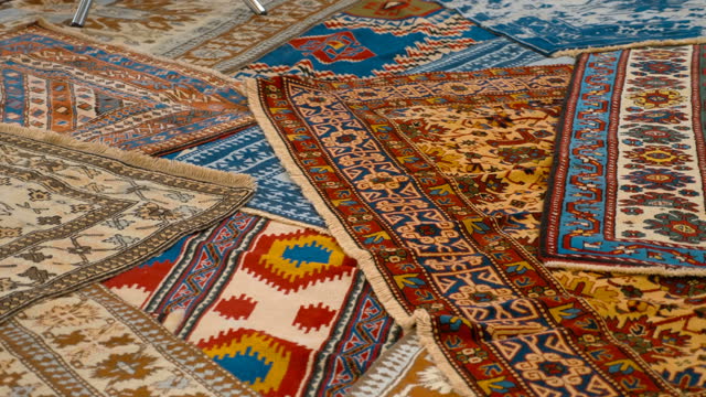 Beautiful handmade carpets from Asian countries are shown at the exhibition