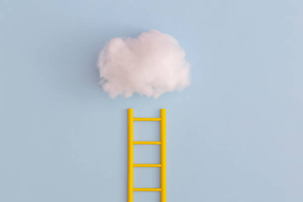 ladder career path for business growth success process. inspiration and creative idea concept. - ladder imagens e fotografias de stock