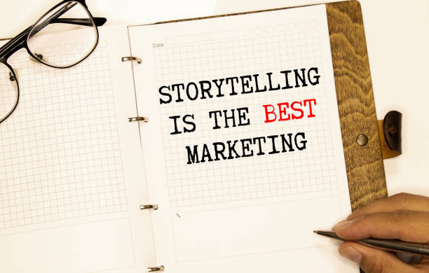 istock Storytelling is the best Marketing - written on a notebook with a pen. 1363886176