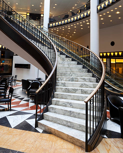 luxury staircase at post modern shopping mall - camera canon 5D mark II - unshapred RAW - adobe colorspace