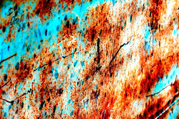 Signed orange and turquoise abstract stock photo