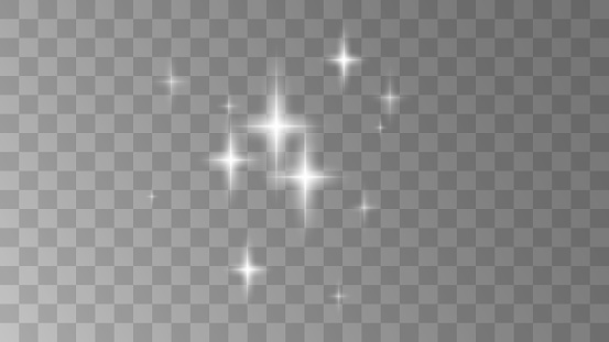 Vector star light glow effect template isolated on transparent background