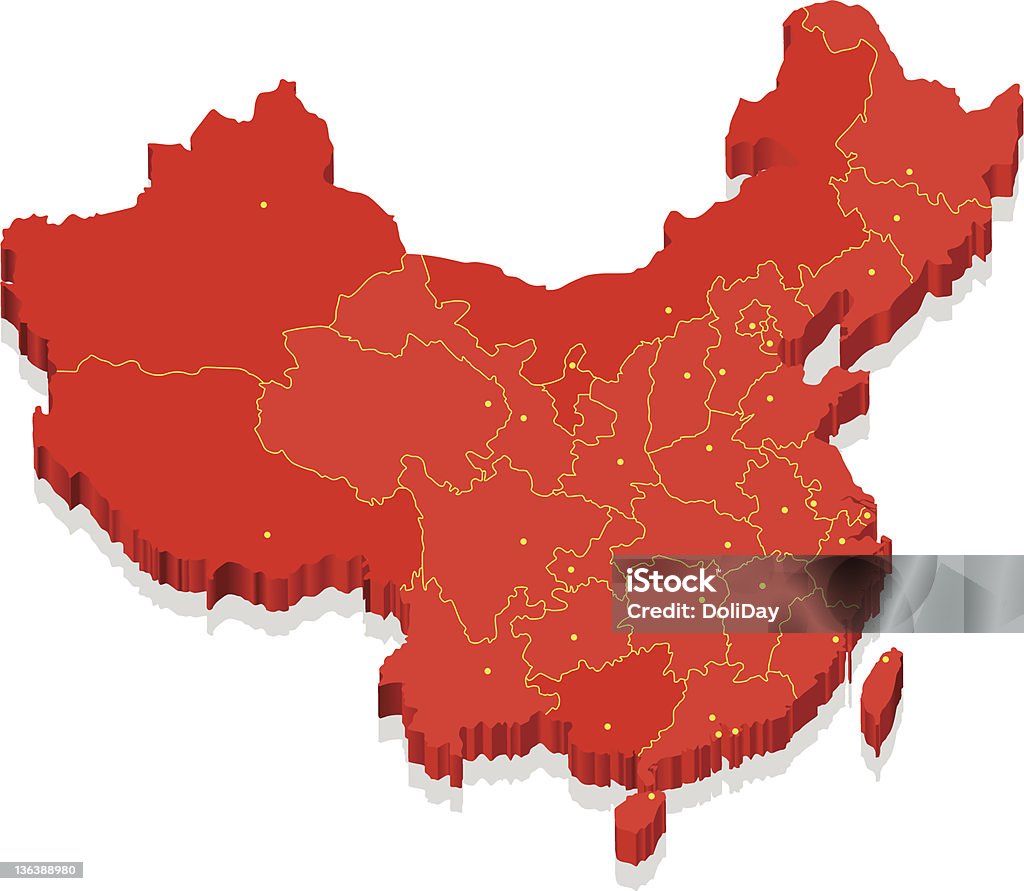 Mapa da China - Royalty-free Mapa arte vetorial