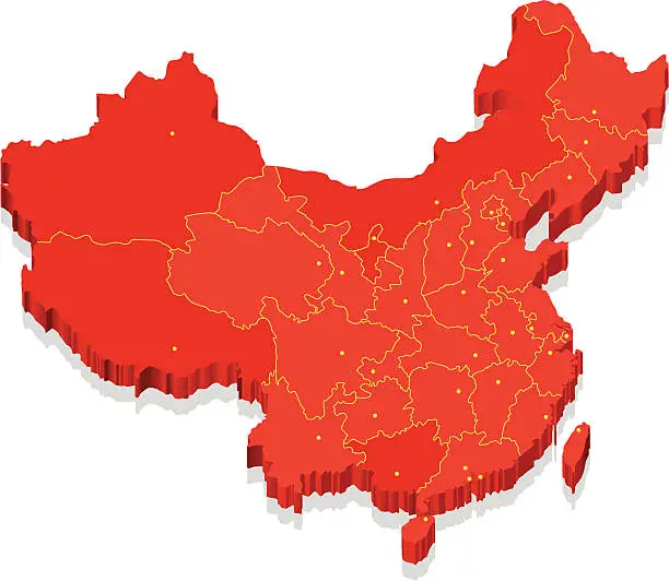 Vector illustration of Map of China