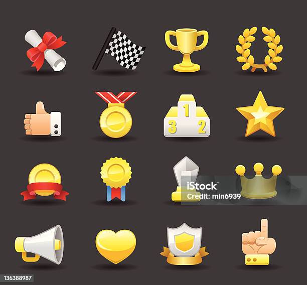 Award Icon Set Stock Illustration - Download Image Now - Icon Symbol, Thumbs Up, Trophy - Award