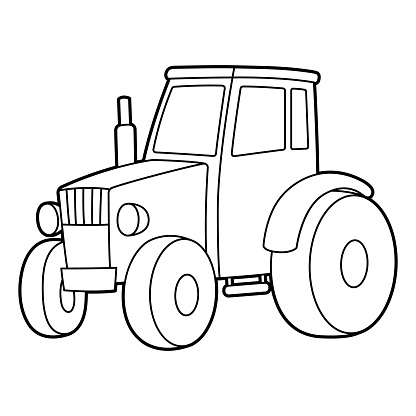 Tractor Coloring Page Isolated For Kids Stock Illustration - Download ...