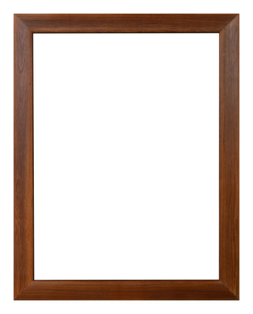 marco marrón aislado sobre el fondo blanco - vertical fotos fotografías e imágenes de stock